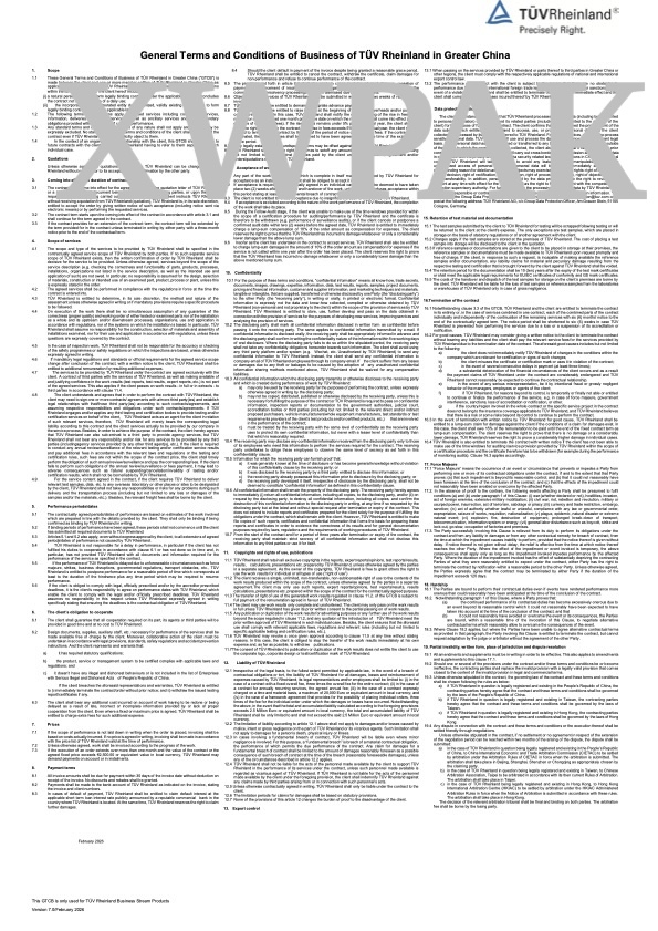 TUV Rheinland PAA Test General Terms XWPAK Page 8