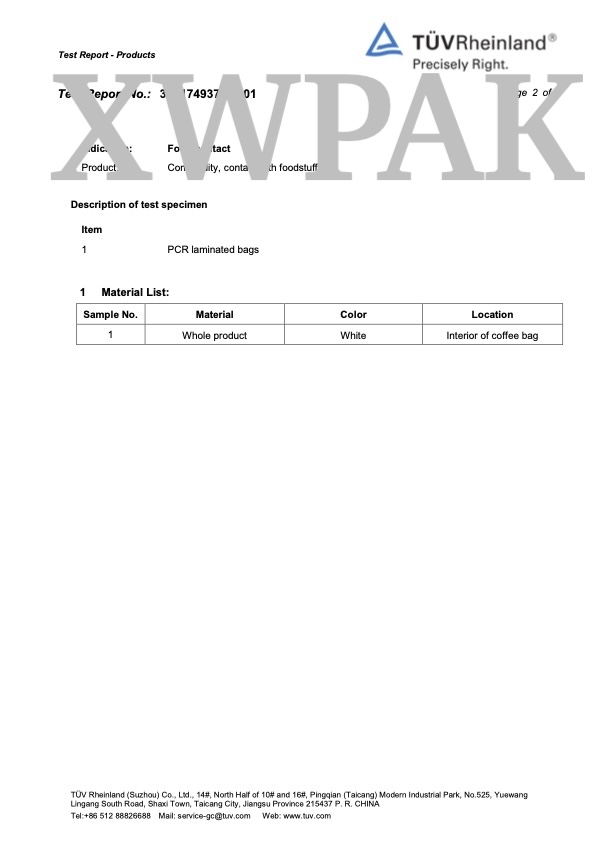 TUV Rheinland Phthalates Test remarks XWPAK Page 5